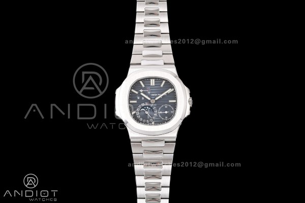 Nautilus 5712-1A 001 Free Sprung SS Umi 1:1 Best Edition Blue Dial on SS Bracelet PPF240 (Free tool) 
