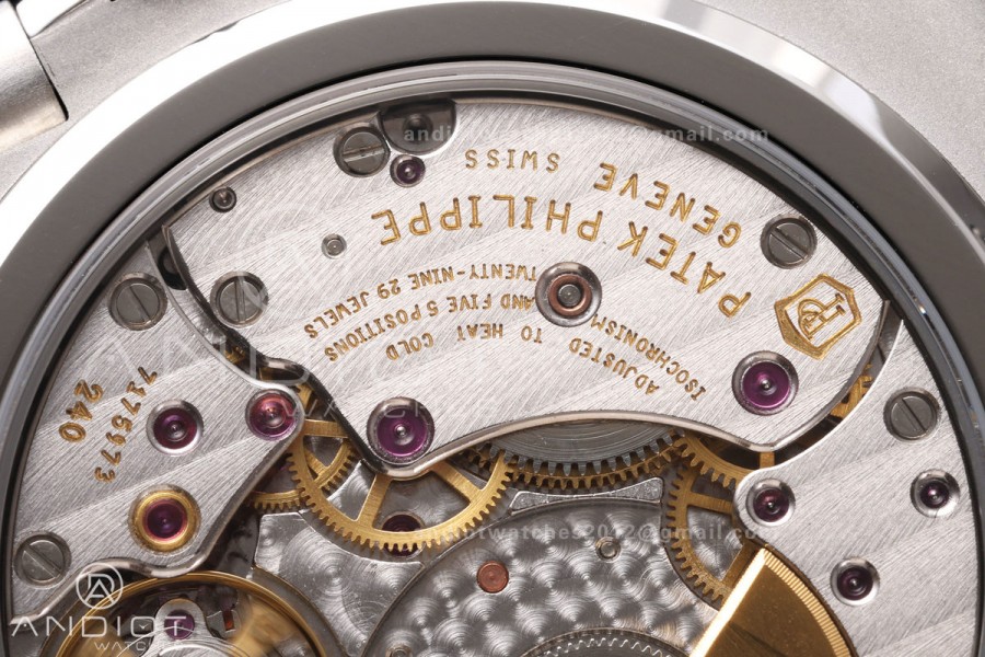 Nautilus 5712-1A 001 Free Sprung SS Umi 1:1 Best Edition Blue Dial on SS Bracelet PPF240 (Free tool) 