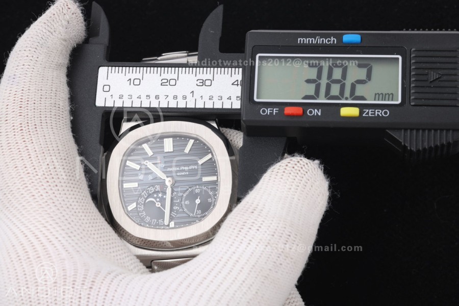 Nautilus 5712-1A 001 Free Sprung SS Umi 1:1 Best Edition Blue Dial on SS Bracelet PPF240 (Free tool) 