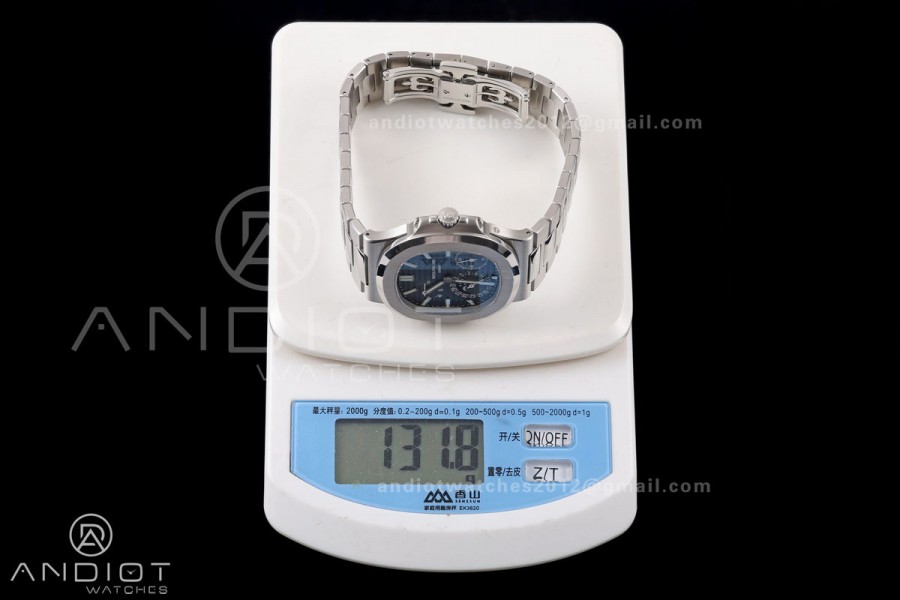 Nautilus 5712-1A 001 Free Sprung SS Umi 1:1 Best Edition Blue Dial on SS Bracelet PPF240 (Free tool) 
