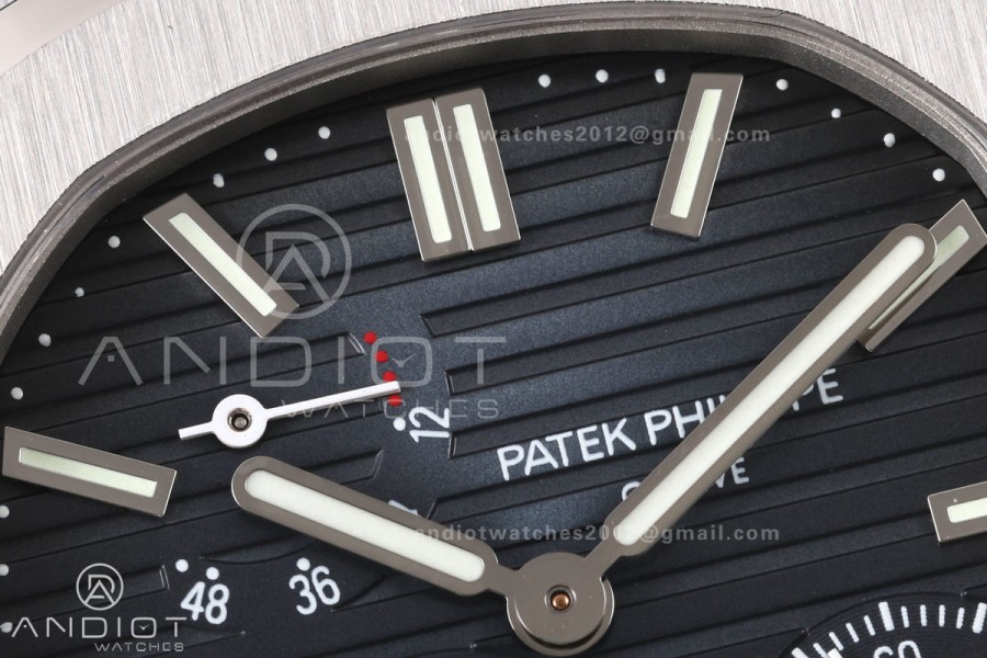 Nautilus 5712-1A 001 Free Sprung SS Umi 1:1 Best Edition Blue Dial on SS Bracelet PPF240 (Free tool) 