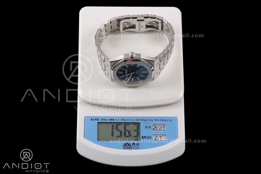 Royal Oak 39mm 15300 SS ZF 1:1 Best Edition Blue Textured Dial on SS Bracelet SA3120 Super Clone