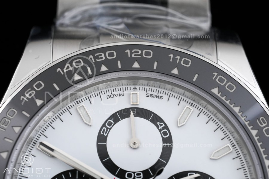 Daytona 126500 RWF 1:1 Best Edition White Dial on SS Bracelet JH4131 Free Sprung