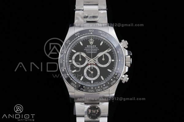 Daytona 126500 RWF 1:1 Best Edition Black Dial on SS Bracelet JH4131 Free Sprung