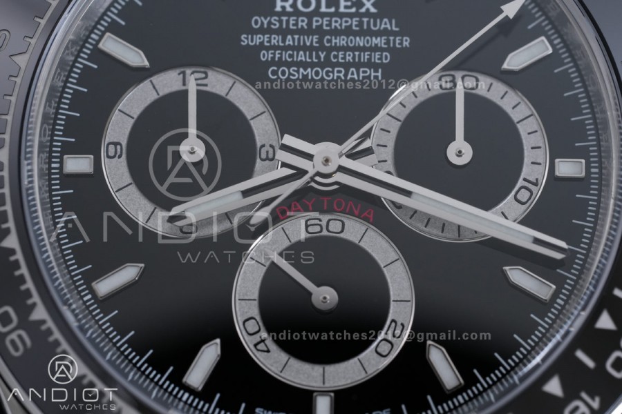 Daytona 126500 RWF 1:1 Best Edition Black Dial on SS Bracelet JH4131 Free Sprung