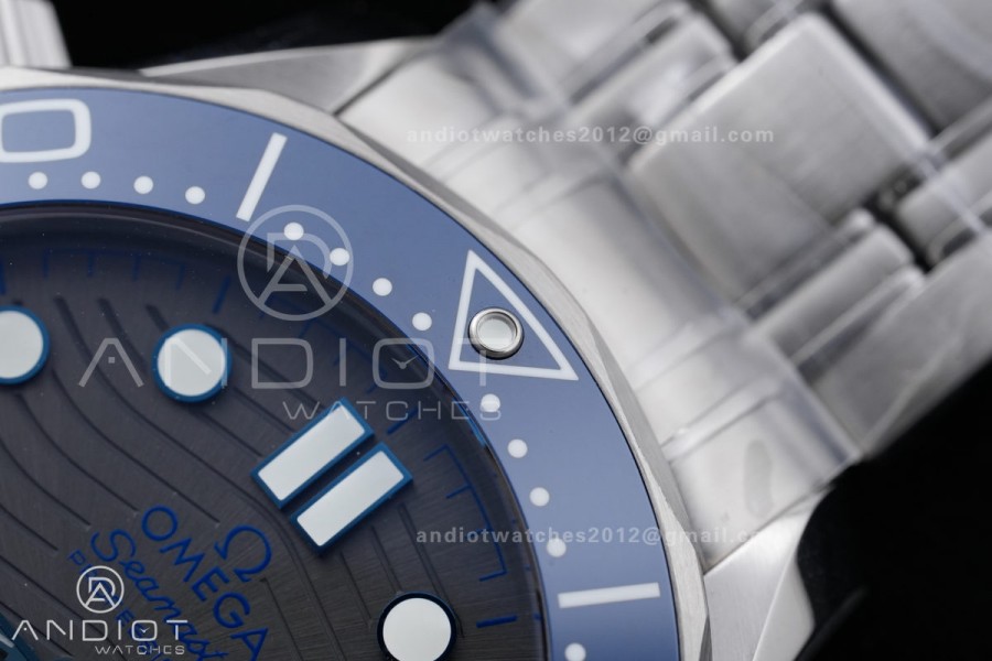 Seamaster Diver 300M Blue Ceramic Bezel Free Sprung ORF 1:1 Gray Dial On SS Bracelet Asian Super Clone 8800