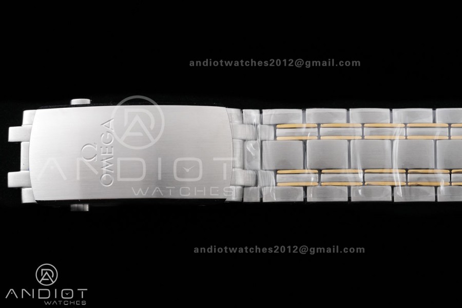 Seamaster Diver 300M Blue Ceramic Bezel Free Sprung ORF 1:1 Blue Dial On SS/YG Bracelet Asian Super Clone 8800