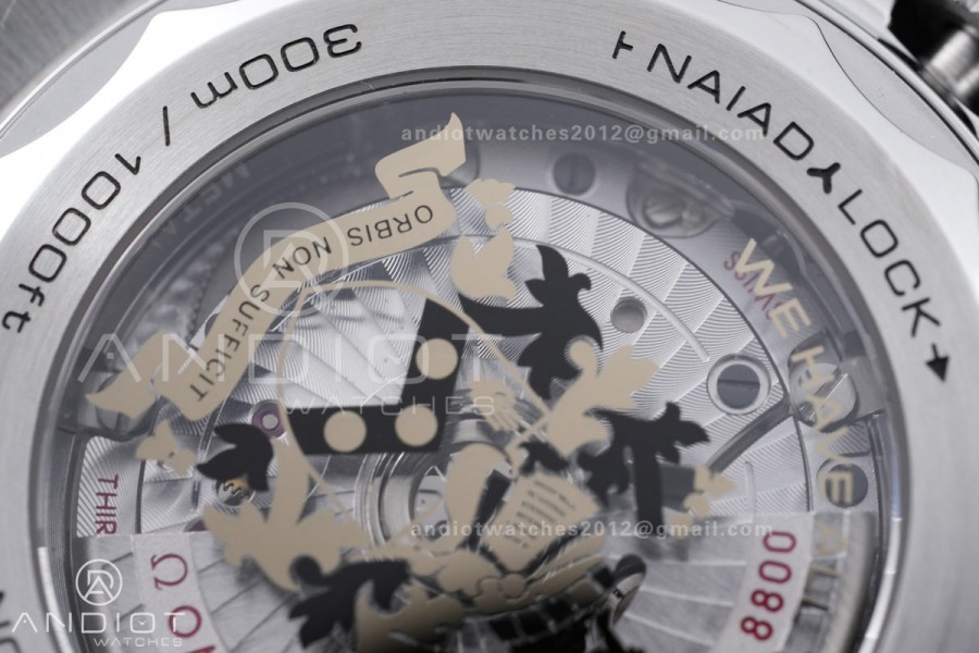 Seamaster Diver 300M 007 Free Sprung ORF 1:1 Black Dial On SS/RG Bracelet Asian Super Clone 8800