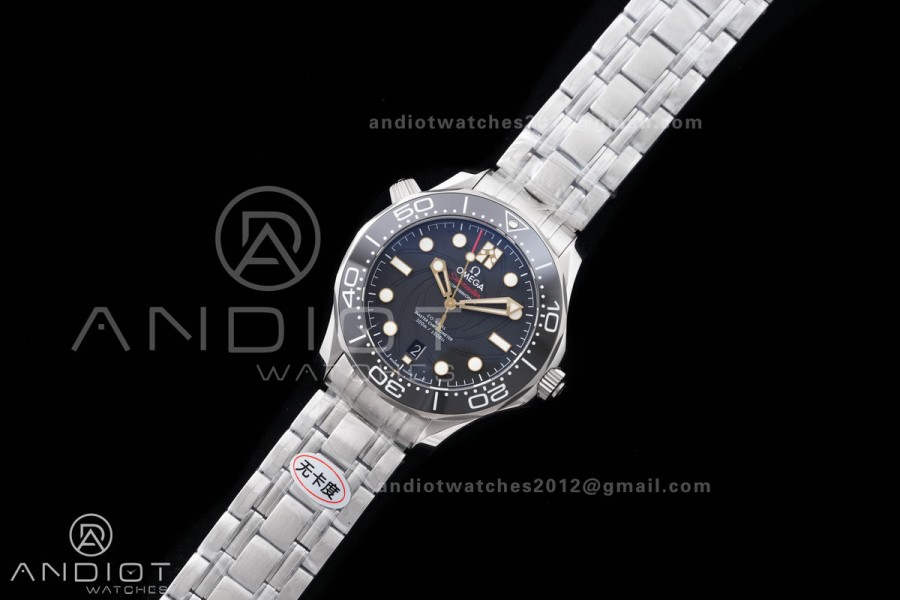 Seamaster Diver 300M 007 Free Sprung ORF 1:1 Black Dial On SS/RG Bracelet Asian Super Clone 8800