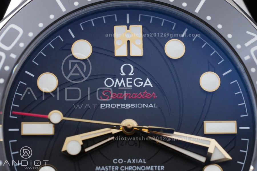Seamaster Diver 300M 007 Free Sprung ORF 1:1 Black Dial On SS/RG Bracelet Asian Super Clone 8800