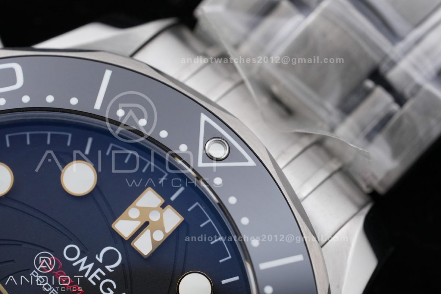 Seamaster Diver 300M 007 Free Sprung ORF 1:1 Black Dial On SS/RG Bracelet Asian Super Clone 8800