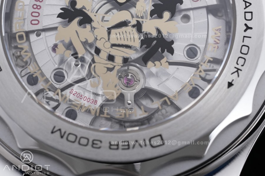 Seamaster Diver 300M 007 Free Sprung ORF 1:1 Black Dial On SS/RG Bracelet Asian Super Clone 8800