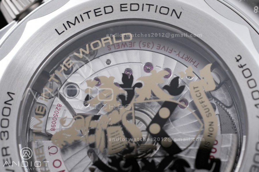 Seamaster Diver 300M 007 Free Sprung ORF 1:1 Black Dial On SS/RG Bracelet Asian Super Clone 8800