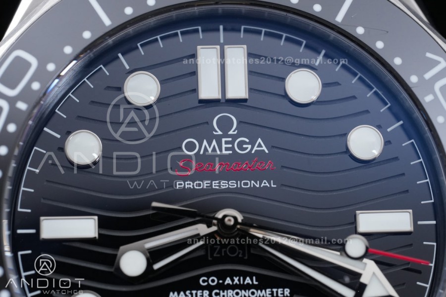 Seamaster Diver 300M Black Ceramic Bezel Free Sprung ORF 1:1 Black Dial On SS Bracelet Asian Super Clone 8800