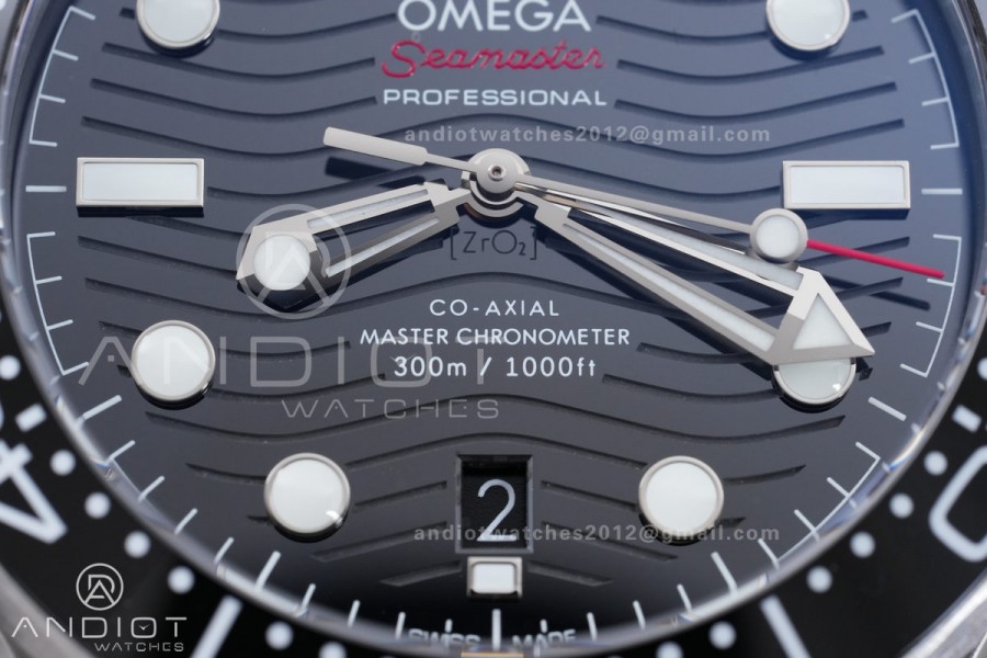 Seamaster Diver 300M Black Ceramic Bezel Free Sprung ORF 1:1 Black Dial On SS Bracelet Asian Super Clone 8800
