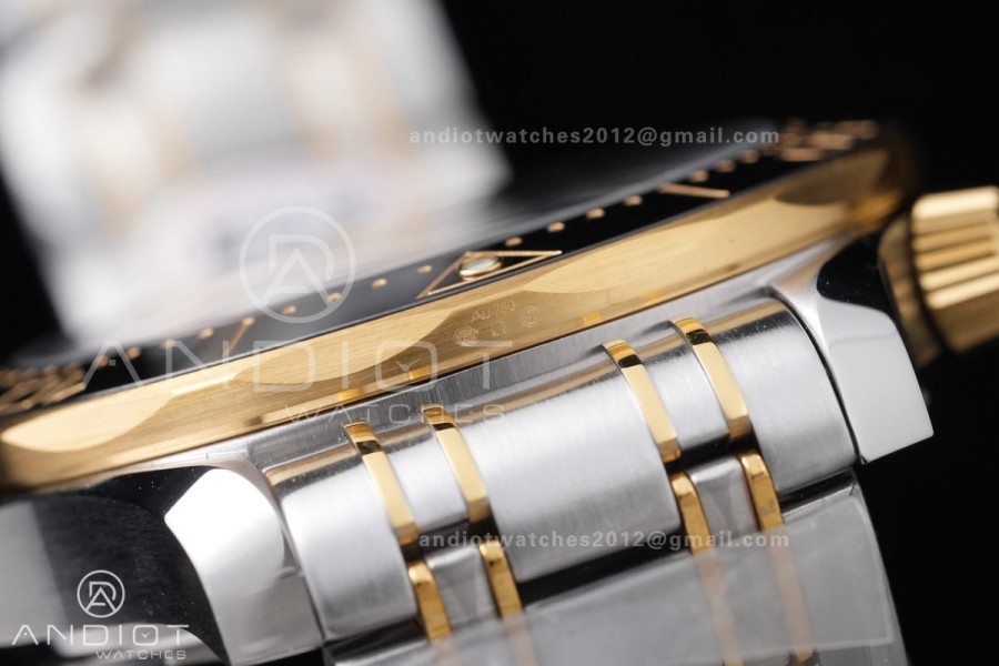Seamaster Diver 300M Black Ceramic Bezel Free Sprung ORF 1:1 Black Dial On SS/YG Bracelet Asian Super Clone 8800
