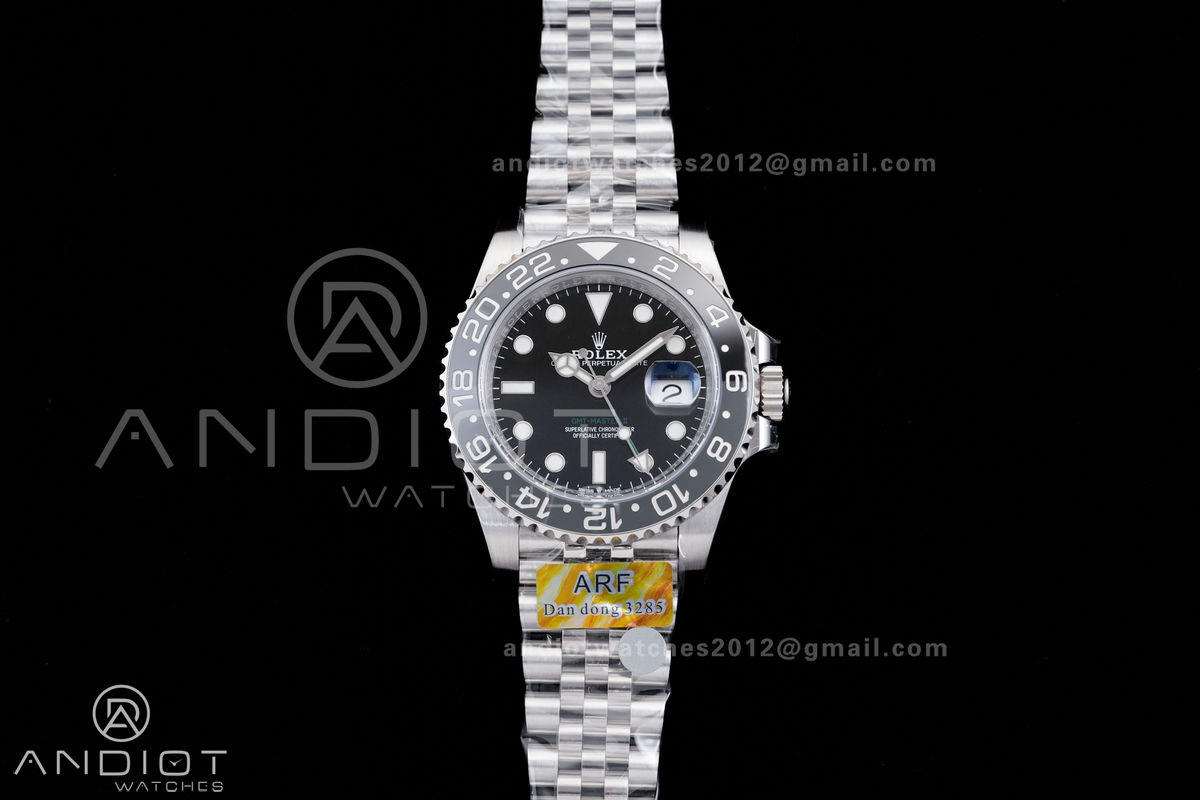 GMT-Master II 126710 GRNR Black/Gray Ceramic ARF 1:1 Bruce Wayne Best Edition Black Dial On Jubilee Bracelet DD3285 