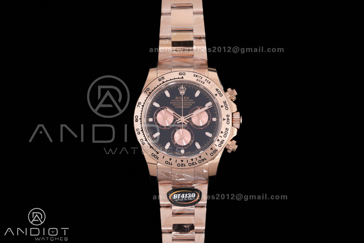 Daytona 116505 BTF 1:1 Best Edition Black/RG Dial on RG Bracelet SA4130