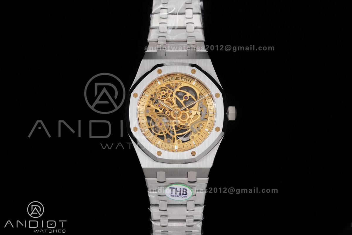 Royal Oak 41mm Openworked 15407 SS THBF 1:1 Best Edition Salmon Dial on SS Bracelet SA3132 V2