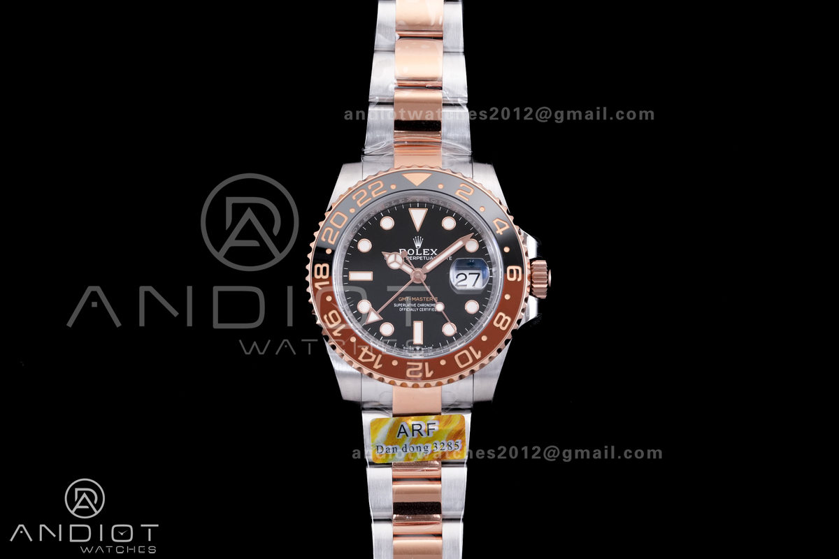 GMT-Master II 126711 CHNR Black/Brown Ceramic ARF Root Beer Best Edition on SS/RG Bracelet DD3285