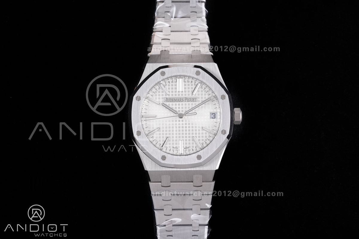 Royal Oak 41mm 15510 SS DDF 1:1 Best Edition Silver Dial on SS Bracelet DD4302 Super Clone
