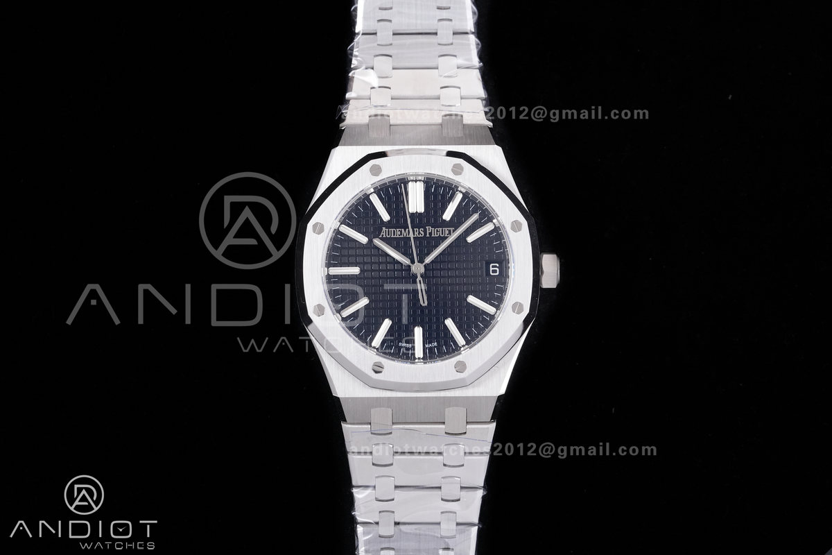 Royal Oak 41mm 15510 SS DDF 1:1 Best Edition Black Dial on SS Bracelet DD4302 Super Clone