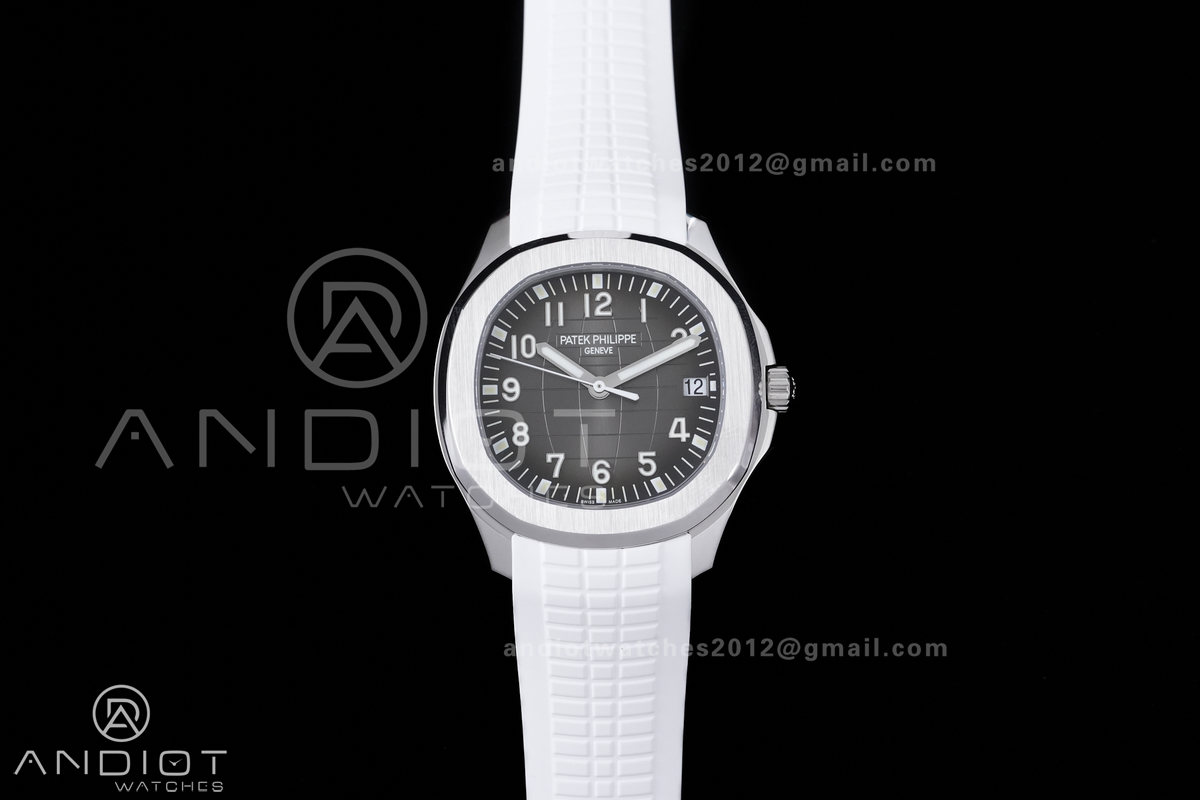 Aquanaut 5167 SS DDF 1:1 Best Edition Gray Dial on White Rubber Strap DD330 Super Clone