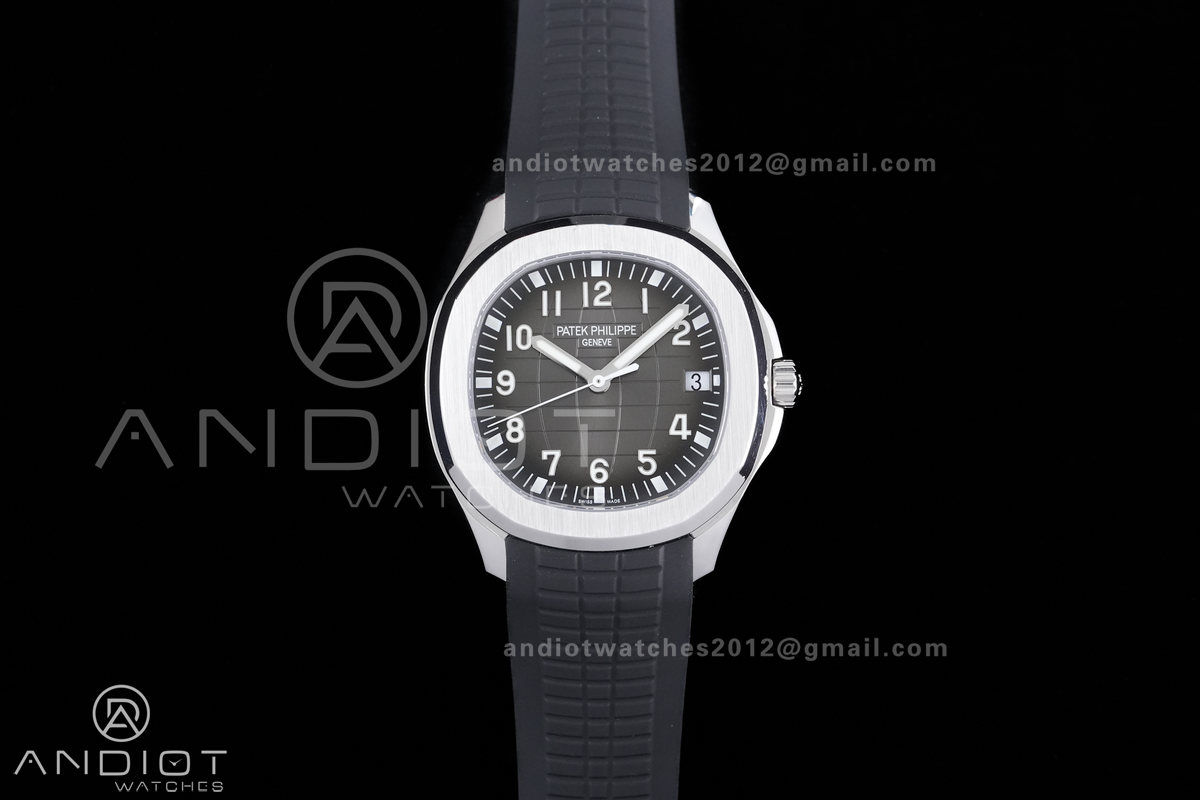 Aquanaut 5167 SS DDF 1:1 Best Edition Gray Dial on Black Rubber Strap DD330 Super Clone