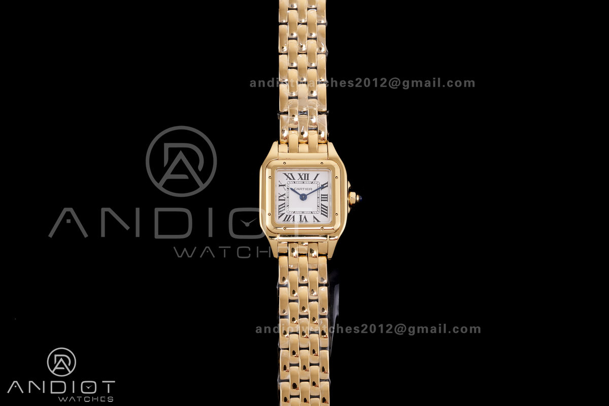 Panthère 22mm BVF 1:1 Best Edition YG White Dial on YG Bracelet Ronda Quartz