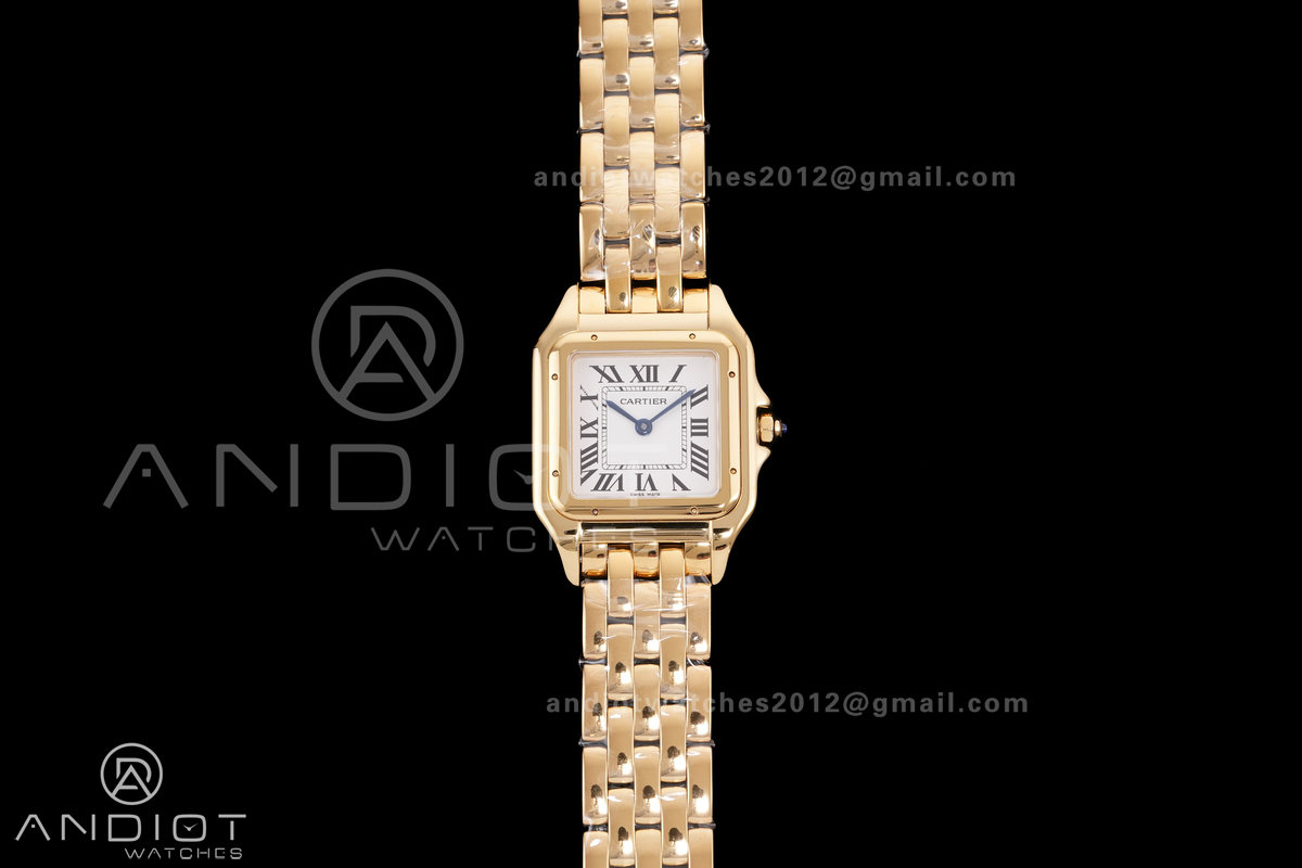 Panthère 27mm BVF 1:1 Best Edition YG White Dial on YG Bracelet Ronda Quartz