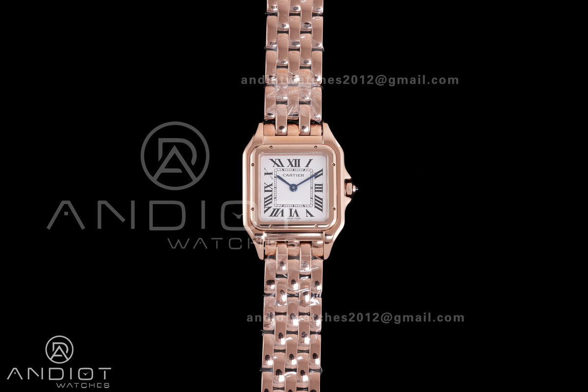 Panthère 27mm BVF 1:1 Best Edition RG White Dial on RG Bracelet Ronda Quartz