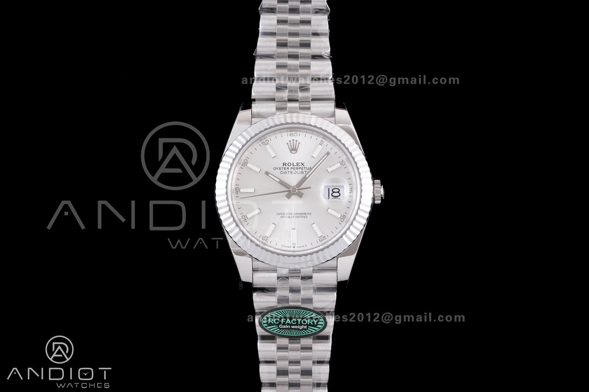 DateJust 41 126334 RCF 1:1 Best Edition 904L Steel Sliver Stick Dial on Jubilee Bracelet RC3235