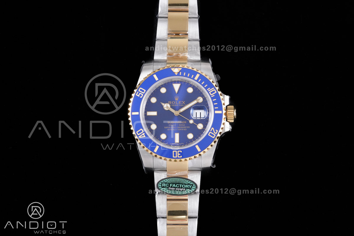 Submariner 116613LB Blue Ceramic 904L Steel/YG RCF 1:1 Best Edition Blue Dial DD3135 184g (Gain Weight)