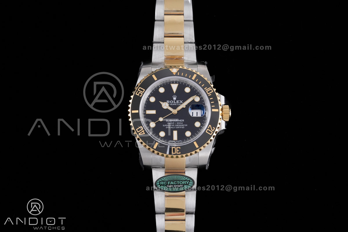 Submariner 116613LN Blue Ceramic 904L Steel/YG RCF 1:1 Best Edition Blue Dial DD3135 184g (Gain Weight)