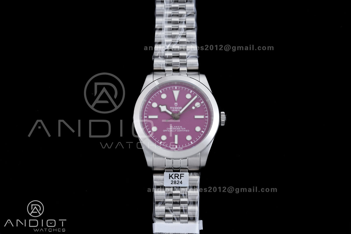 Black Bay 39mm SS KRF 1:1 Best Edition Purple Dial on Jubilee Bracelet A2824