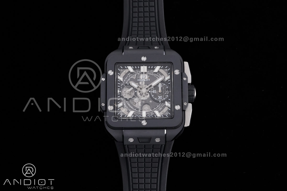 Square Bang Unico Black Ceramic BBF 1:1 Best Edition on Rubber Strap A1280