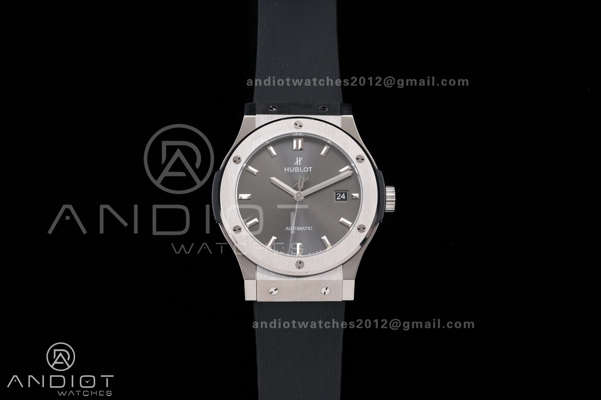Classic Fusion 42mm Titanium JJZF 1:1 V2 Best Edition Gray Dial On Black Rubber Strap