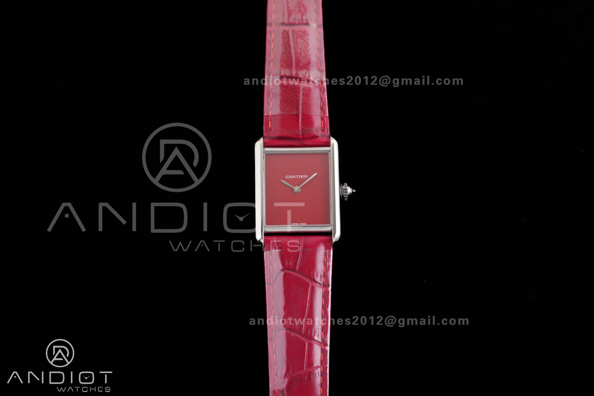 Tank Must 25.5mm AF SS Best Edition Red Dial On Red Leather Ronda Quartz