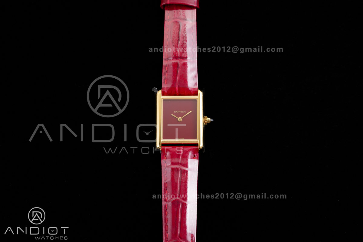 Tank Must 22mm YG AF Best Edition Red Dial On Red Leather Ronda Quartz