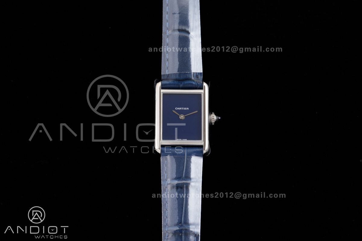 Tank Must 22mm SS AF Best Edition Blue Dial On Blue Leather Ronda Quartz