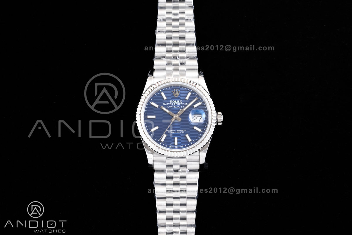 DateJust 36 126234 GSF 1:1 Best Edition Blue Textured Dial on SS Jubilee Bracelet A3235