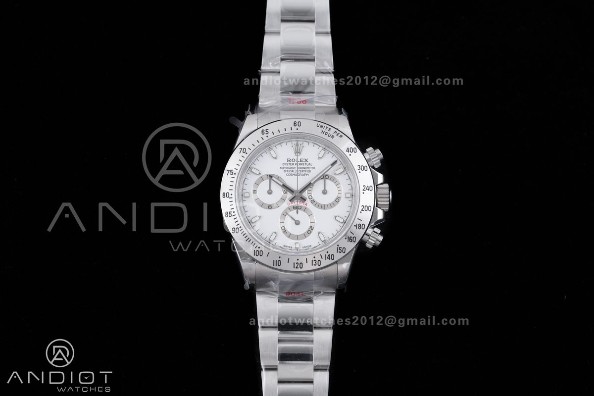 Daytona 116520 QF 1:1 Best Edition White Dial on SS Bracelet SA4130 V2