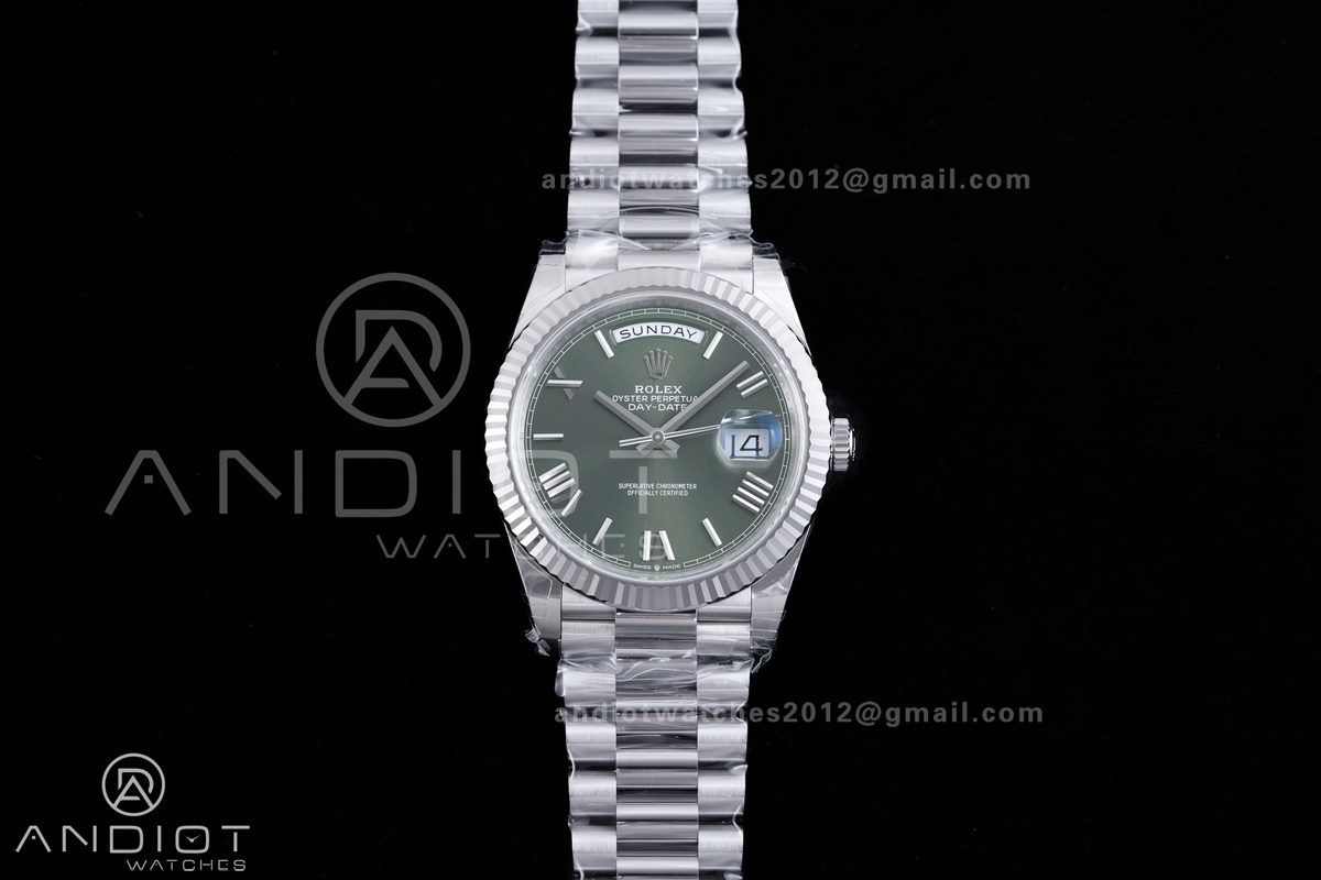 DayDate 40 228236 VSF 1:1 Best Edition Green Roman Dial on President Bracelet VS3255 V2 (Gain Weight)182g