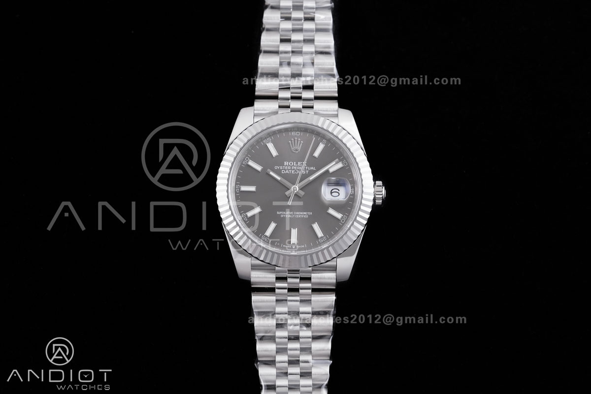 DateJust 41 126334 904L SS VF 1:1 Best Edition Gray Stick Dial on Jubilee Bracelet DD3235
