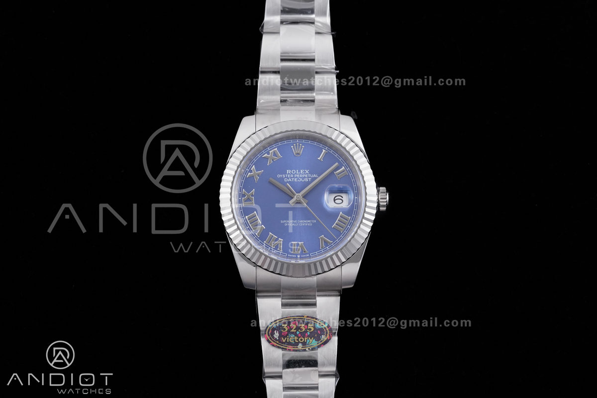 DateJust 41 126334 904L SS VF 1:1 Best Edition Blue Roman Dial on Oyster Bracelet DD3235