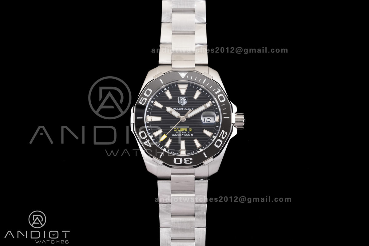 Aquaracer Caliber 5 41mm SS/SS Black Original Factory SW200