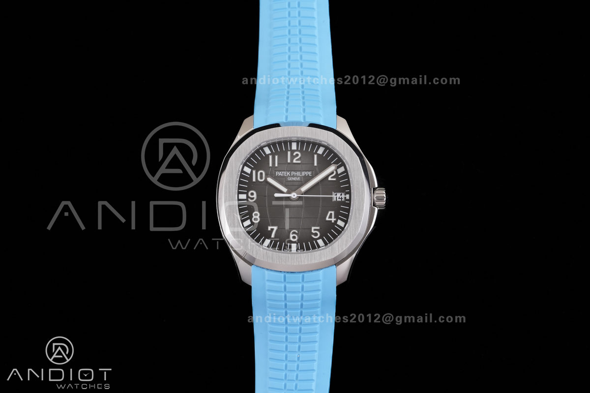 Aquanaut 5167 SS BBF 1:1 Best Edition Gray Dial on Blue Rubber Strap DD324 Super Clone