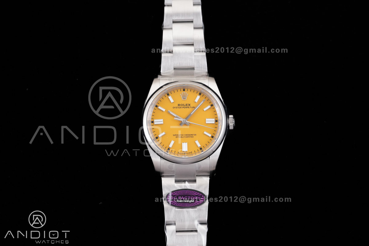 Oyster Perpetual 126000 36mm RCF 1:1 Best Edition 904L Steel Yellow Dial VR3230