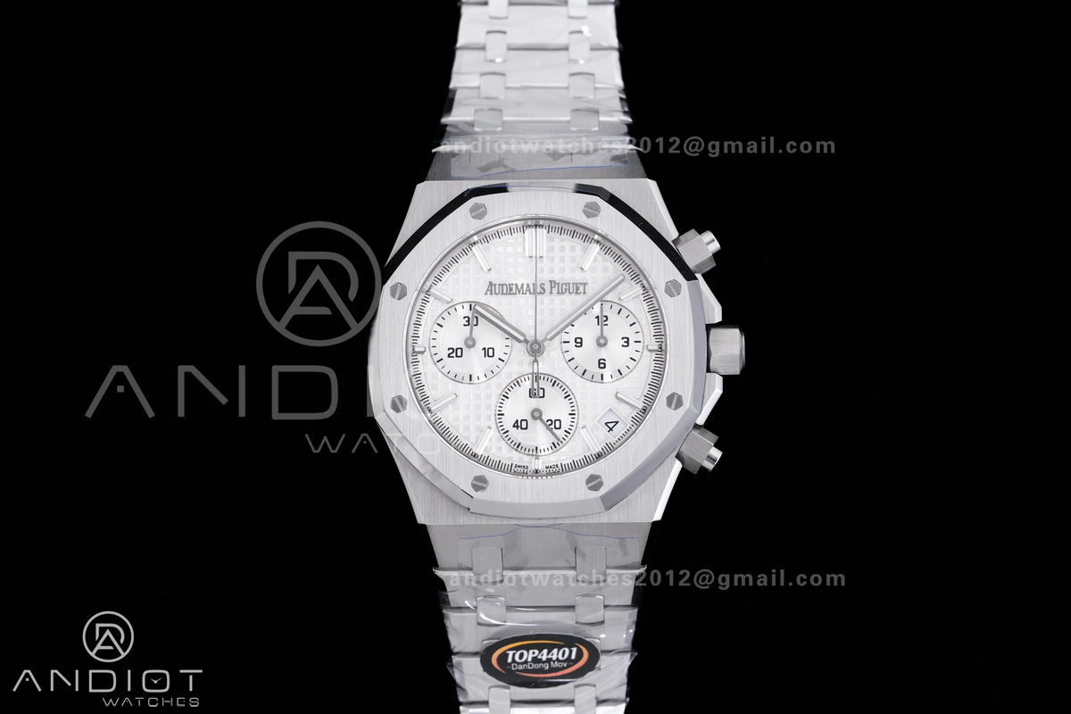 Royal Oak Chrono 26240 SS TOP 1:1 Best Edition Silver Dial on SS Bracelet DD4401 Super Clone