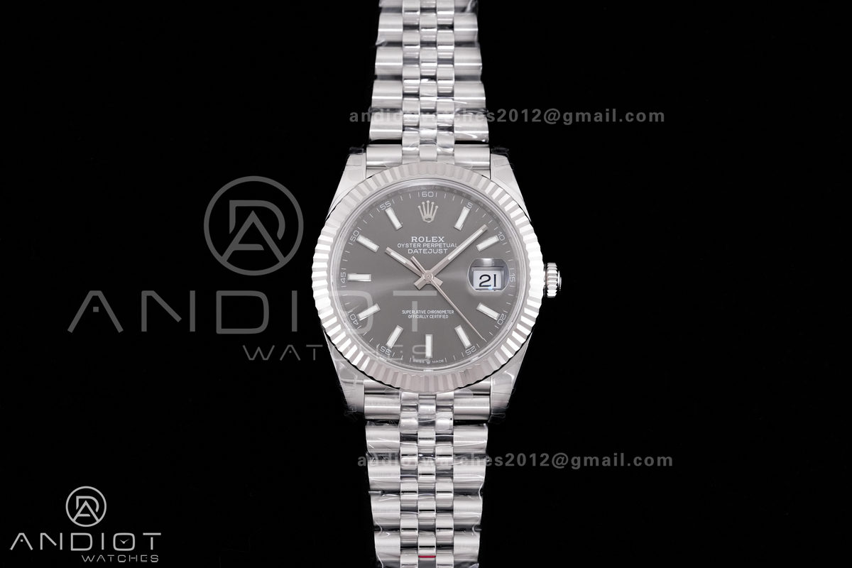 DateJust 41 126334 904L SS V2 VSF 1:1 Best Edition Gray Dial Stick Marker On Jubilee Bracelet DD3235